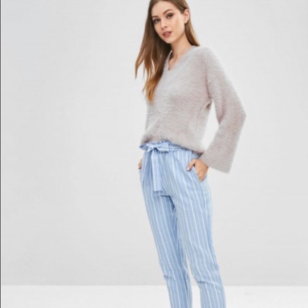 Zaful Striped High Waisted Tapered Pants